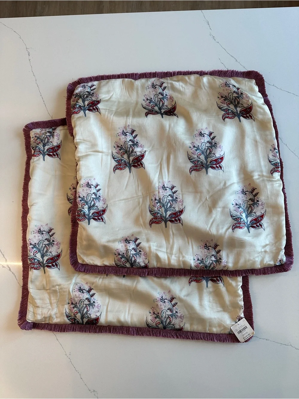 Anthropologie Silk Floral Throw Pillow Cover **READ Description**